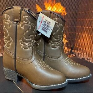 Brown Kids Western Boots